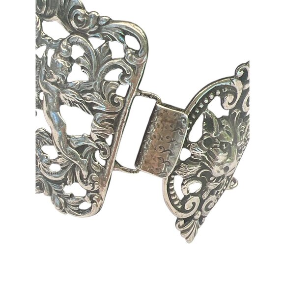 Vintage Cini Gueglielmo Bracelet Cherub & Lion Motif 7.5" long 72.7 grams of hef - Picture 10 of 10